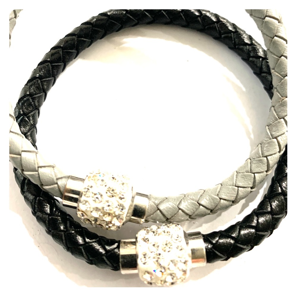 Black and Grey Rhinestone Bracelets